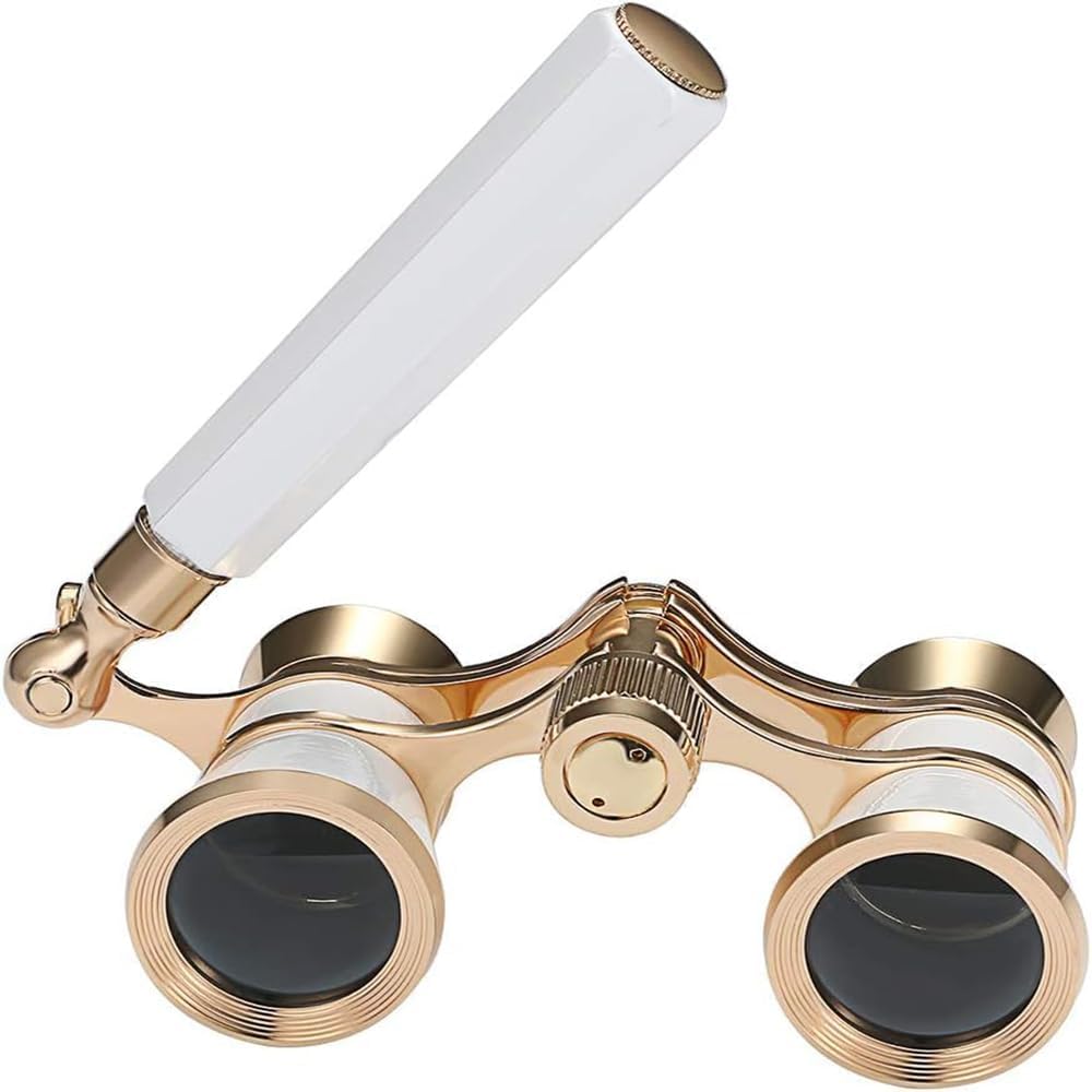ETZIN Opera Glasses Binoculars 3X25 Theater Glasses Mini Binocular Compact with Chain for Adults Kids Women in Opera Musical Concert (White with Handle)-image-19