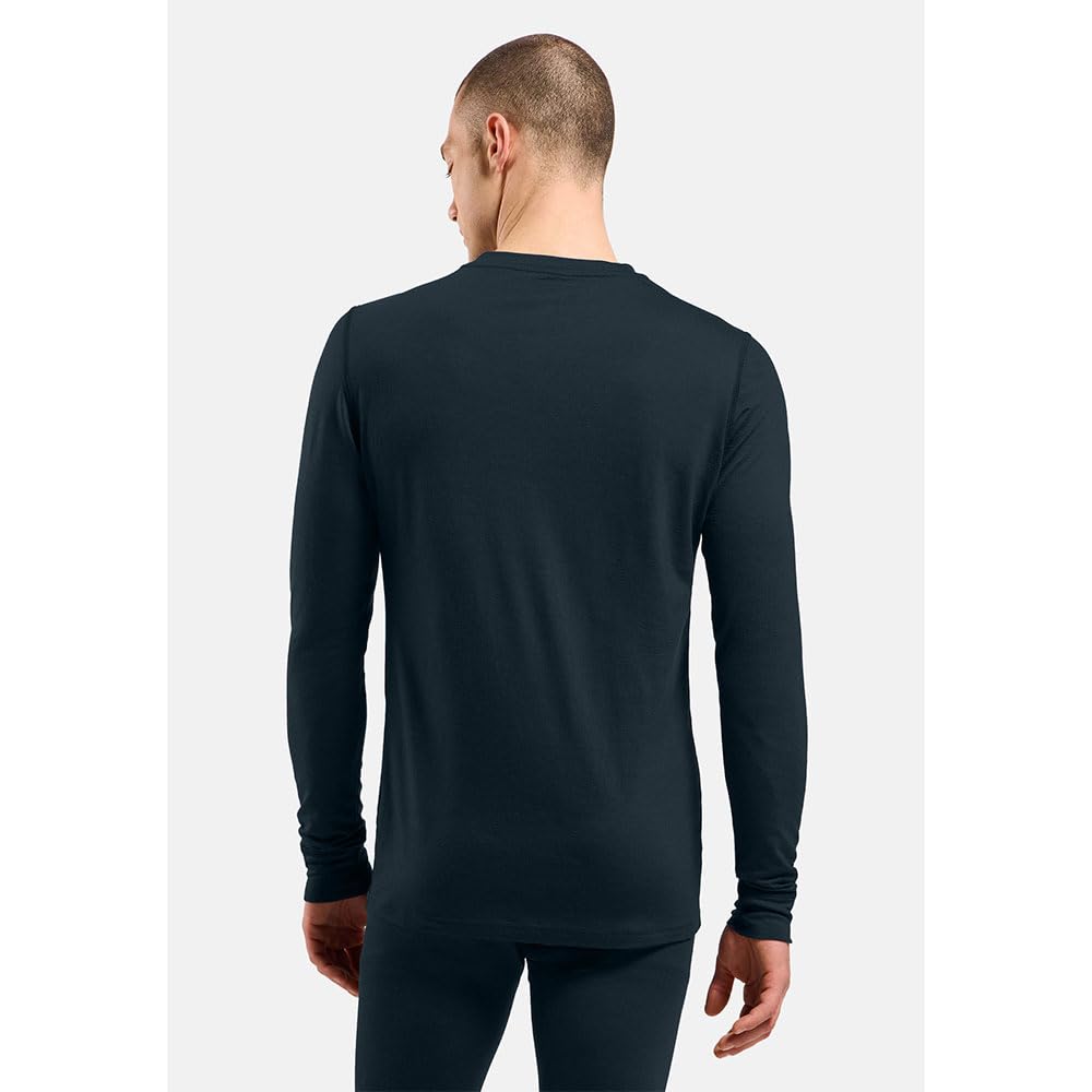 Odlo Intimo Termico da Uomo in Lana Merino 200, Maglia Termica a Maniche Lunghe, con Scollo Rotondo, da Uomo