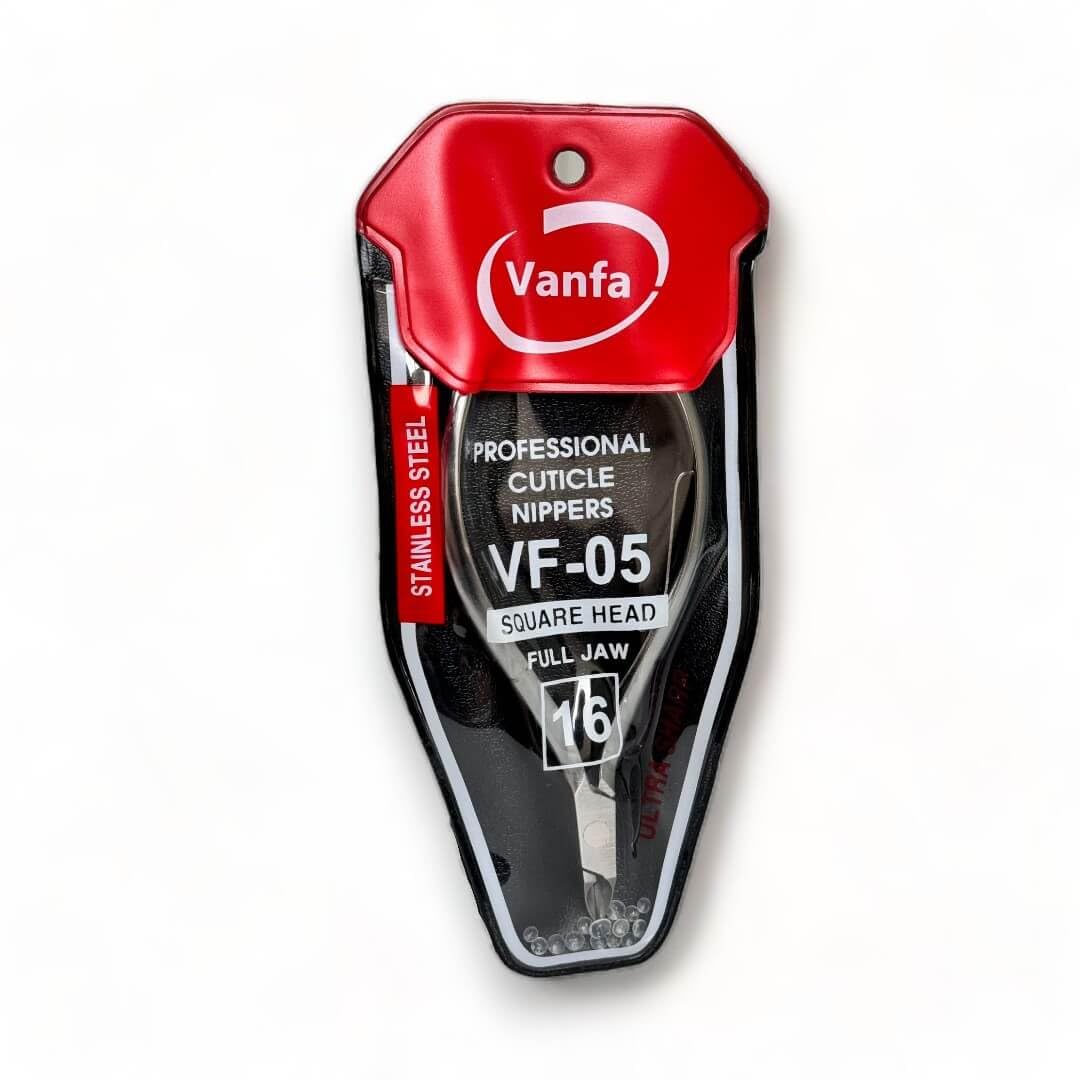 Vanfa Cuticle Nippers, Cuticle Trimmer, Professional Cuticle Cutter - Extremely Sharp - Stainless Steel - Square Head - Single Spring - VF05 Jaw #16 (Pack of 1)