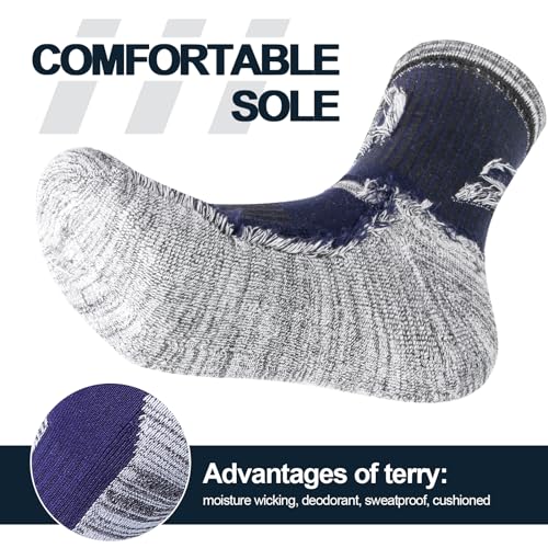 Men's Hiking Socks Moisture Wicking Mens Sock Cushioned Casual Athletic Sock Comfort Work Socks for Men, 5 Pairs2