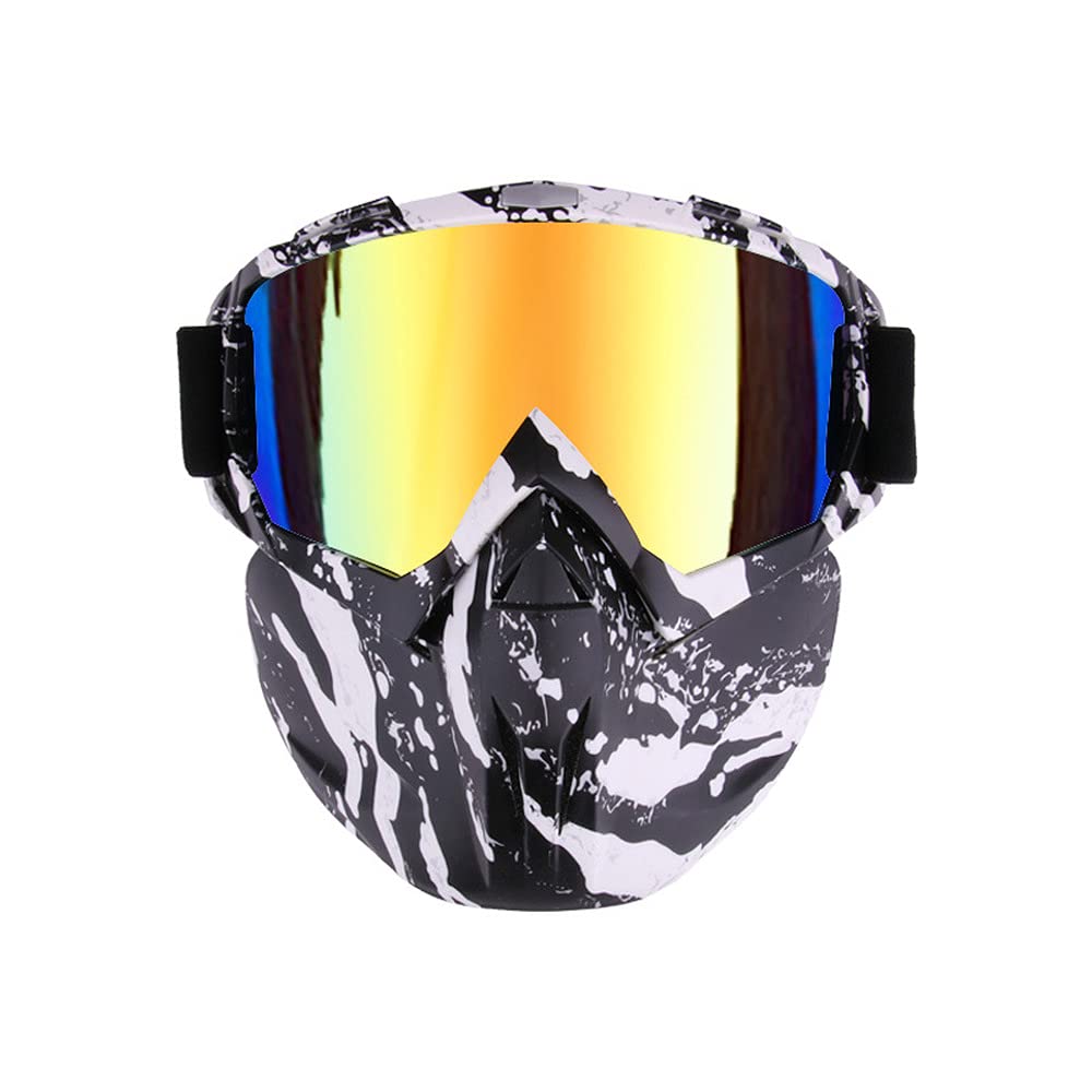 Guida per gli occhiali da snowboard da snowboard occhiali da snowboard occhiali da snowmobile moto moto uv400 occhiali anti-nebbia motocross sci staccabile maschera (Color : 3)