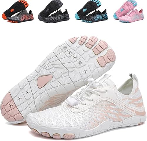DKLOVIFU FloraX Pro - Scarpe ergonomiche per alleviare il dolore, da donna e da uomo, ad asciugatura rapida, con punta larga e suola Zero-Drop, bianco, 39 EU