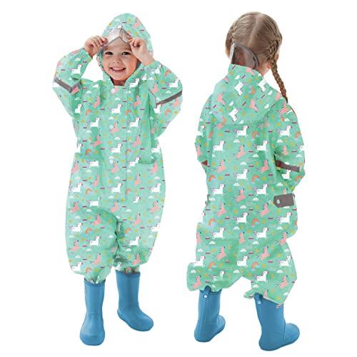 Kids Rain Wear Toddler Rain Coat For Baby Girl Rain Poncho One Piece Rain Suit Dinosaur Mediumaquamarine Xl 7-9 Years #TOP12