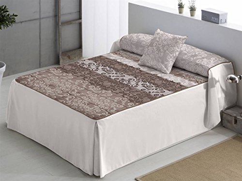 Camatex - Edredón Catalina Cama 135 - Color Beig (Ropa para la Cama de Calidad con Acolchado Superior y Fuelle en Las Esquinas para Mayor acople)