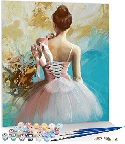 KAMIERFA Malen nach Zahlen Gemälde Erwachsene DIY Handgemalt Ölgemälde Malerei auf Leinwand Anfänger Malsets 40x50cm Ohne Rahmen,Der Rücken der Tänzerin Cover