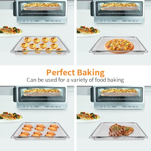 Image of Air fryer Replacement Parts for Ninja Flip Toaster Oven & Air Fryer SP151, 13.8''x 10.6'' Food Grade Stainless Steel Air Fryer Accessories Basket Grill Rack, Dishwasher Safe