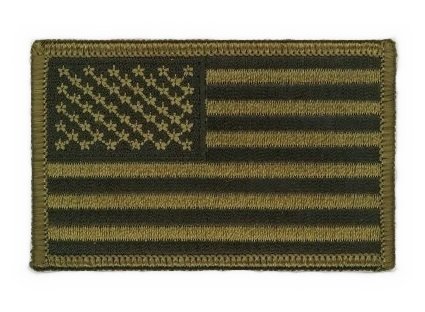 Patch Ecusson Brodé US Army Kaki - Thermocollant - Bras Gauche - USA Flag - Airsoft - Paintball - Outdoor