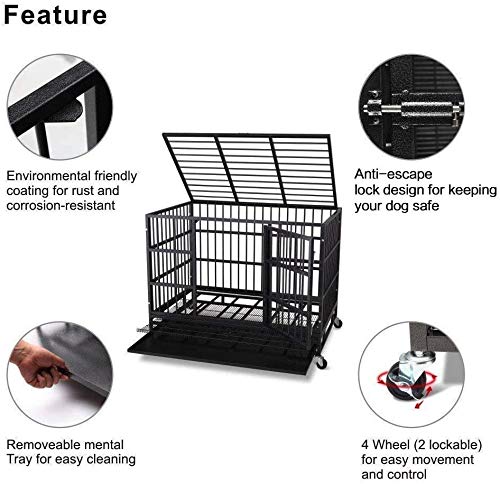 ITORI 48 inch XXL Heavy Duty Indestructible Dog Crate, Dog Cage Kennel Crate and Playpen for Training Large Dog Indoor… - Image 4
