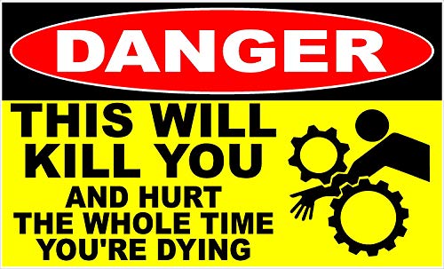 �A���~�j�E���T�C�� ���^���T�C�� Stop Danger This Will Kill You & Hurt �T�C�� ���O&�����p 30.5 cm x 20.3 cm
