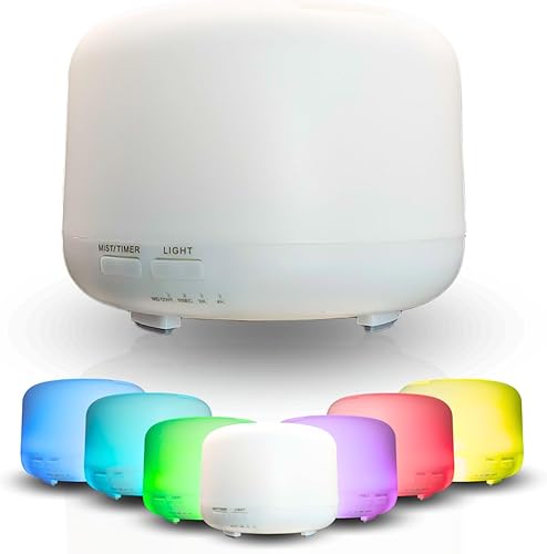 Miniatura 13 de Mystic Romance Difusor de aceite esencial, humidificador de aromaterapia de 16.9 fl oz y luz nocturna para un ambiente relajante en la oficina en
