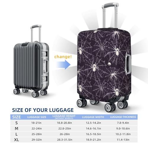Luggage Cover - Cobweb White Print Travel Suitcase Covers For Luggage, High Elasticity Suit Case Cover Protector Fits 18-32 Inch2