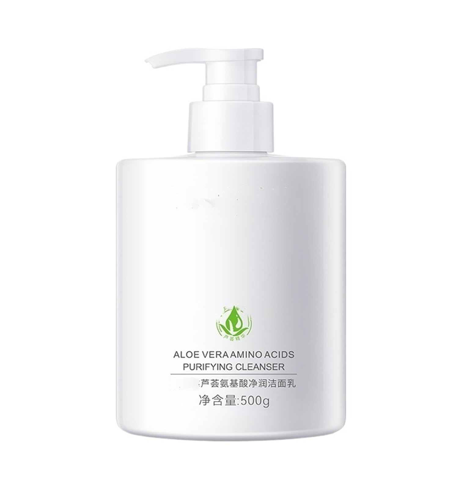 Un must! Bottiglia grande da 500 g di detergente viso all'aloe vera, schiuma ricca, pulizia delicata