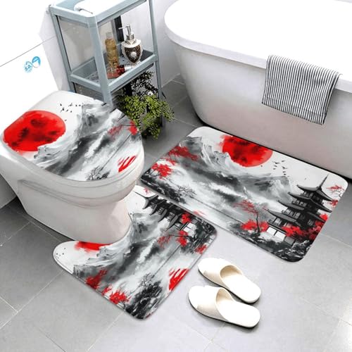 Alfombrilla de baño de microfibra estilo japonés para spa en casa 4