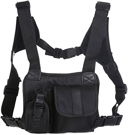 Universal Hands Free Chest Pocket Harness Bag Holster Holder Vest Rig for Two Way Radio (Rescue Essentials)