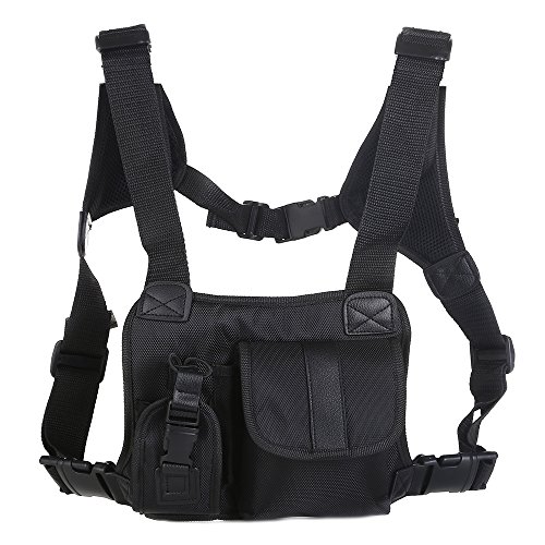 Saigain Universal Hands Free Chest Pocket Harness Bag Holster Holder Vest Rig for Two Way Radio (Rescue Essentials)