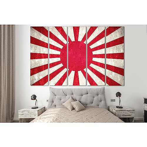 Cuadro de la bandera de Japón ZELLART en 5 paneles de 180x120 cm