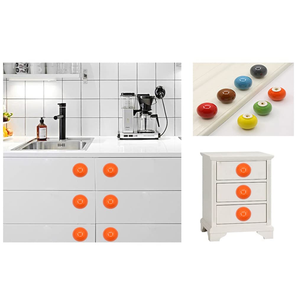 Moderno Pomello per Cassetto Armadio 6 Pezzi Ceramica Colorato per Bambini