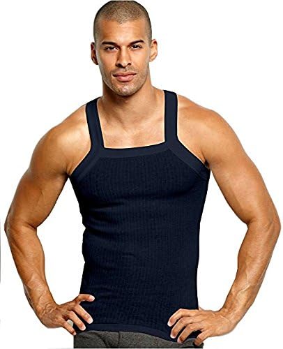 John Son Super Heavy Weight Square Cut Tank Top - 2 Pack (3XL, Navy) - Image 2