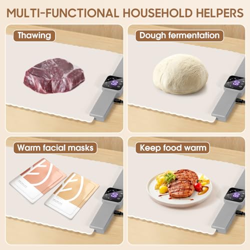 Warming Plate Wärmeplatte für Speisen, Buffetwärmer mit 5 Temperatureinstellungen und 4-Stunden-Timer, Tragbare Schnelle Heizmatte für Partys, Buffets, den Täglichen Gebrauch zu Hause – Bild 6