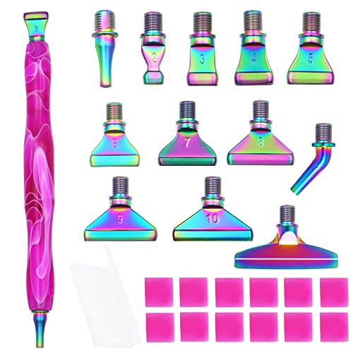 Zynery 25 Pcs Diamond Painting Pens Kit, 12 Pcs Metal Screw Thread Tips Stainless Steel Tips With 12 Clay, Diamond Art Pens 5D Diamond Painting Tools Accessories For Diy Crafts #TOP22
