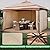 11x13ft Gazebo for Patio, Gazebo with Curtains & Sandbags, Double Tier Roof Round Leg Marquee Canopy for Garden, Deck, Backyard, Lawn (Khaki)