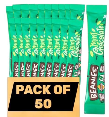 Beanies Mint Chocolate Flavoured Instant Coffee Sticks – (Pack of 50 Single Serve Sachets) Refreshing Mint Chocolate Flavour