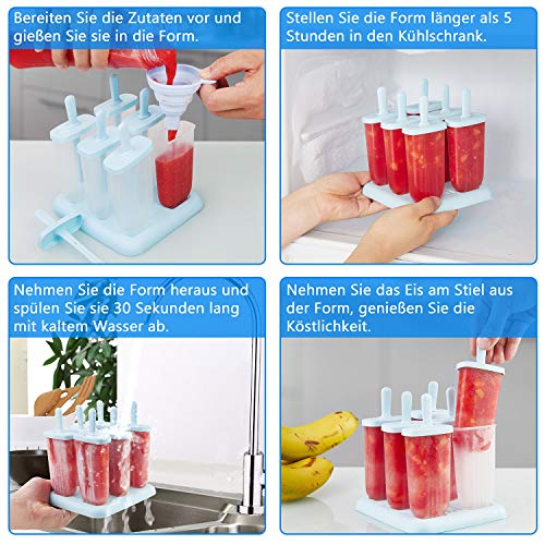 Eisform Ewige Eis am Stiel, 6 Popsicle Eisförmchen