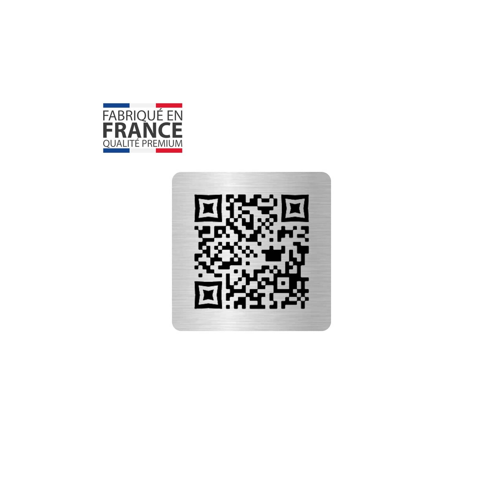 DECOHO - Menu sans contact pictogramme carré QR Code pour présentation menu hôtel restaurant - Couleur argent brossé - Argent