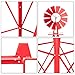 Outvita 8FT Ornamental Windmill, Heavy Duty Durable Metal Weather Vane Garden Decoration Weather Resistant for Garden, Yard, Farm, Seaside (8ft-red)