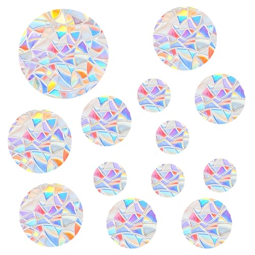 78 PCS Circle Bird Window Stickers Anti Collision, Window Stickers to Deter Birds, Rainbow Dots Prismatic Windows Decals to Deter Bird Strikes