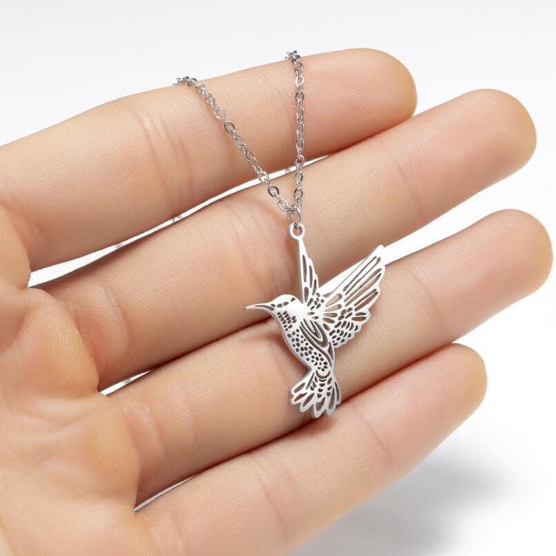 Stainless Steel Hummingbird Cardinal Necklace Dainty Bird Necklace Strong Brave Free Hummingbird Necklace Gift for Women - Image 2