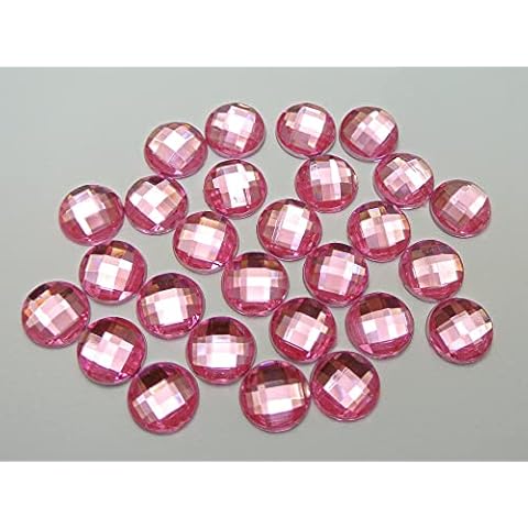 500pcs 6mm No Hole Pink Acrylic Flatback Faceted Round Rhinestone Garment jewely Decorative DIY Accessories-Default Cover