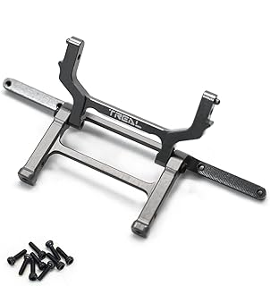 TREAL Aluminum 7075 Rear Bumper Mount & Rear Body Post Mount for Axial SCX24 Chevrolet C10 Upgrades (Gray)