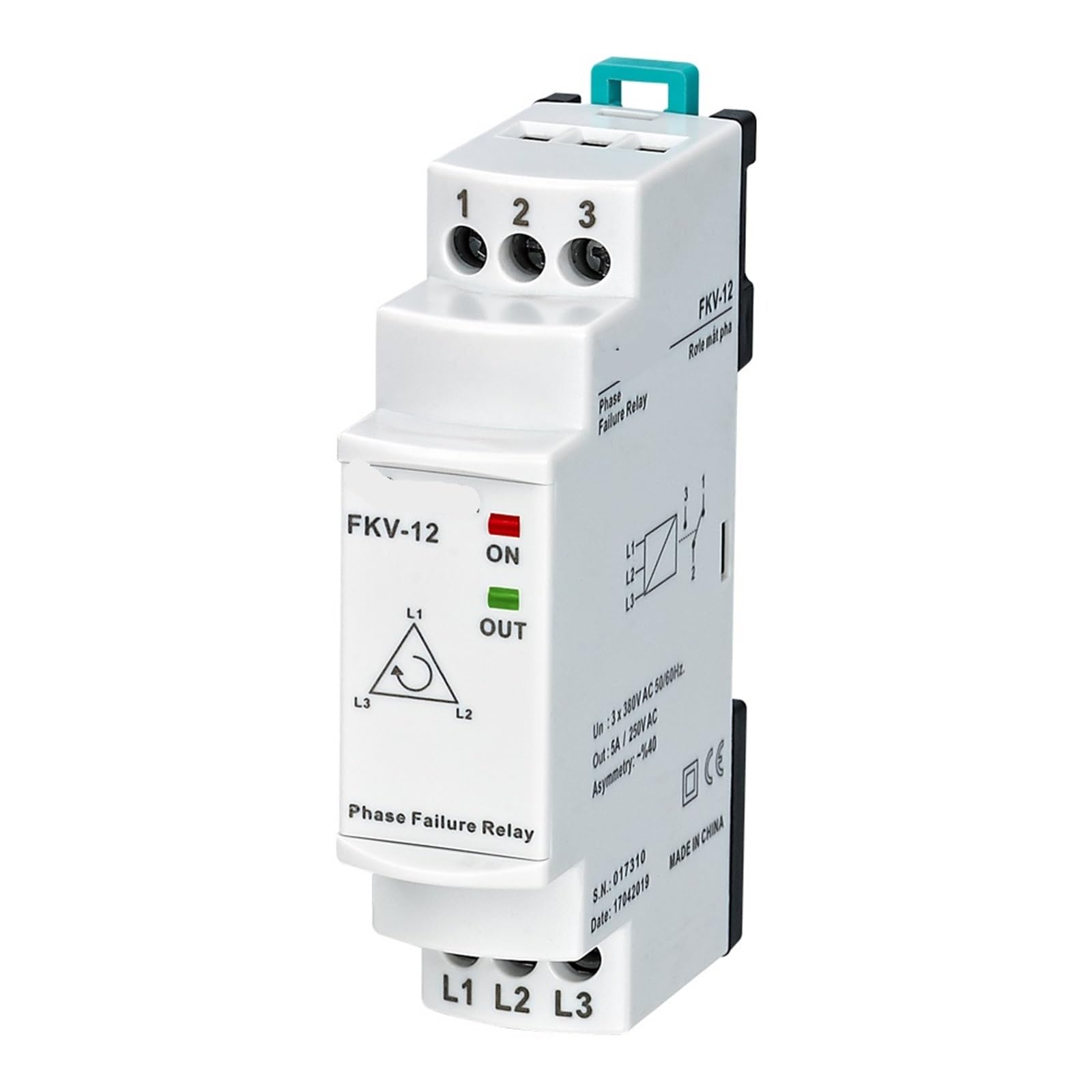 Relais triphasé FKV-12 380VAC contrôle asymétrie défaillance phase - 6