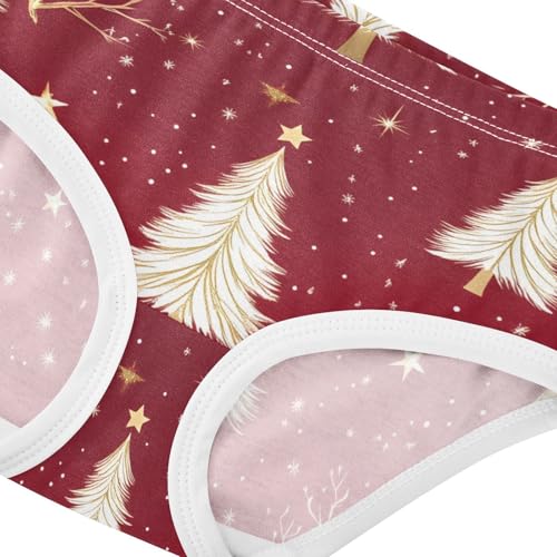 Cartoon Girls Underwear Toddlers 2t Cotton Girl Panties Cute Starry Christmas Tree Red Kids Briefs Undies4