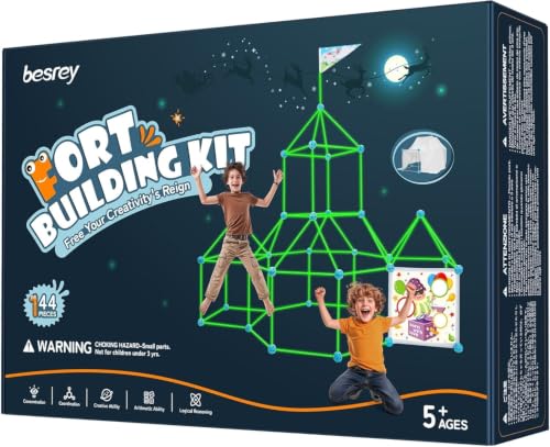 besrey Den Building Kit for Kids 144 Pcs Fort Building Kit