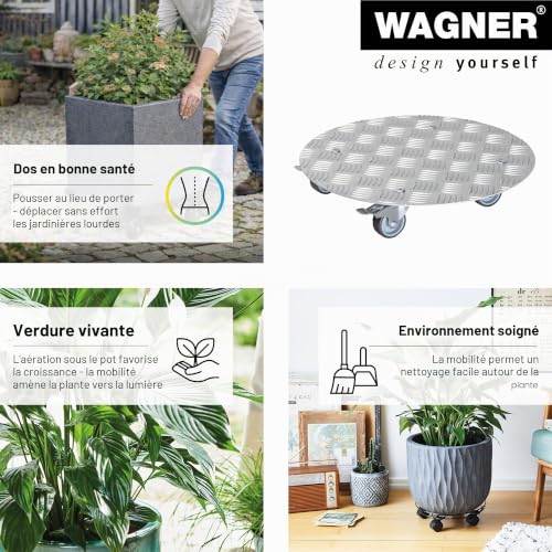 Chariot de plantes robuste ALASKA avec double blocage de roue