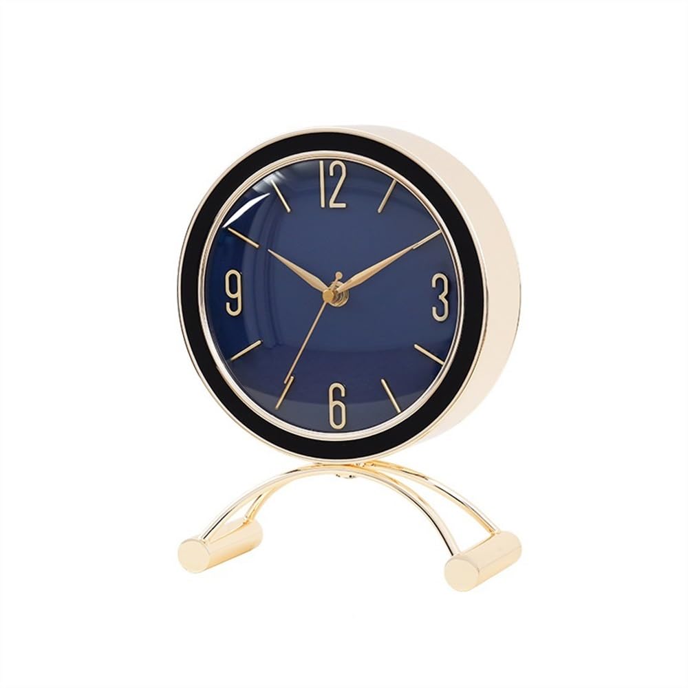 shangguanyun456 Vintage table clock Simple Desk Clocks Fashion Living Room Home Table Clock Decorative Tabletop Silent Desktop(Blue)