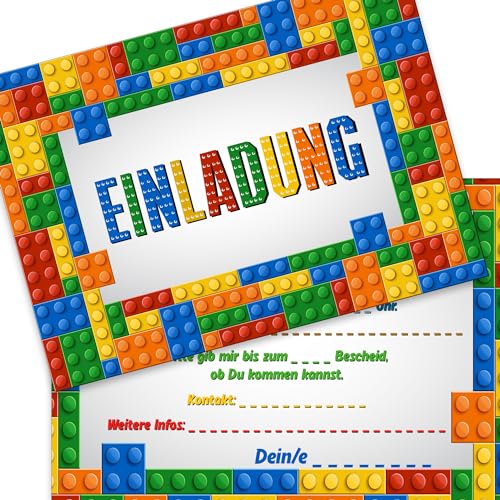 the lazy panda card company 15 Einladungskarten Kindergeburtstag: Bunte Bausteine Geburtstagseinladungen Einladungen Geburtstag Kinder Mädchen Junge (Bunte Bausteine) the lazy panda card company 15 Einladungskarten Kindergeburtstag: Bunte Bausteine Geburtstagseinladungen Einladungen Geburtstag Kinder Mädchen Junge (Bunte Bausteine)