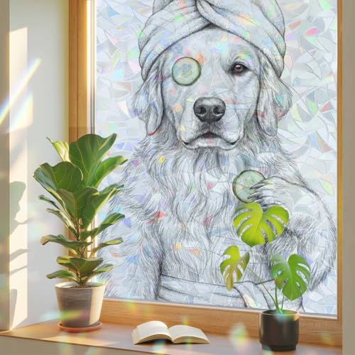 Película para ventana gris con diseño 3D de animales miniatura 1