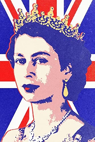 XCPORA Queen Elizabeth II Poster UK Pop Wall Art Queen Elizabeth II Prints Queen Elizabeth II Canvas Painting Home Wall Decor Picture 50x70cm Sin Marco