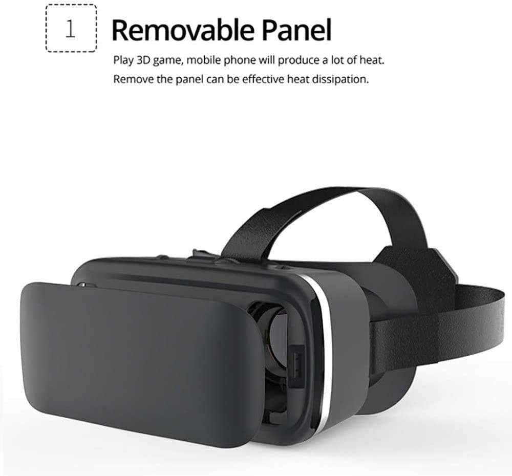 VR Auricular para iOS/Teléfono Android con 120 ° FOV, 3. Adaptador inalámbrico de Audio de 5 mm, se Adapta a Todos los tamaños de Longitud/Pantalla de Todos los teléfonos móviles de hasta 4.