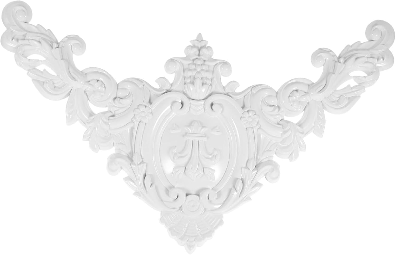 Unomor European Style Unpainted Ceiling Corner Applique for Wall and Furniture Decoration Easy to Install Decorative Corner Onlay for Cabinets Dresser and Closets Vintage Carved Design