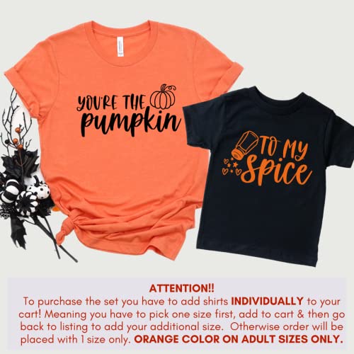 You're The Pumpkin To My Spice Thanksgiving Mommy and Me Shirts, Cute Mommy Daughter Outfits Toddler, Mom and Son Matching Fall Outfits, Mom Baby Thanksgiving 2021.2