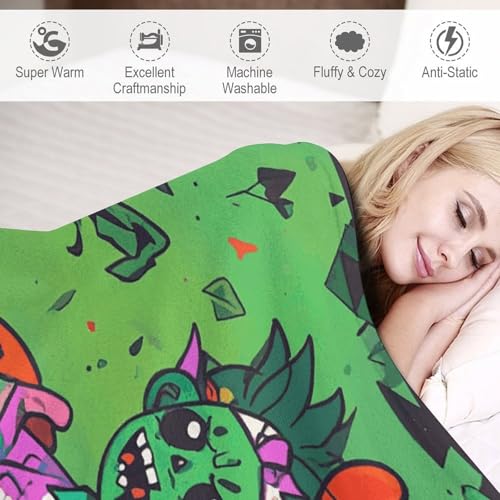 Couverture flanelle zombie douce et plaid microfibre chaud