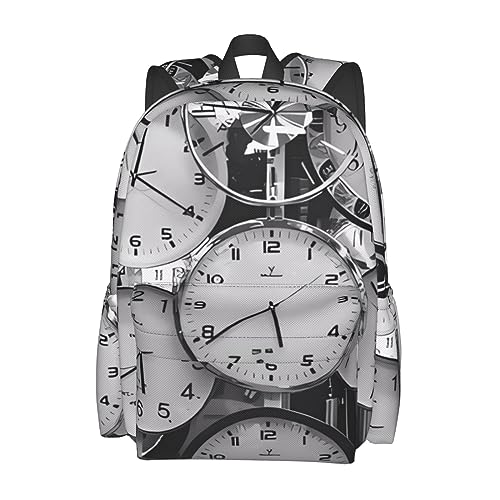 Sac à dos imprimé horloge art grande capacité imperméable - 2