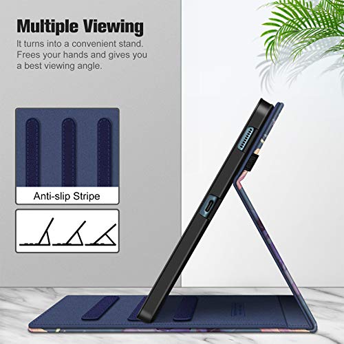 Fintie Case For Samsung Galaxy Tab S6 Lite 10.4 Inch 2022/2020 Model (Sm-P610/P613/P615/P619) With S Pen Holder, Multi-Angle Viewing Soft Tpu Back Cover With Pocket Auto Wake/Sleep, Blooming Hibiscus #TOP3