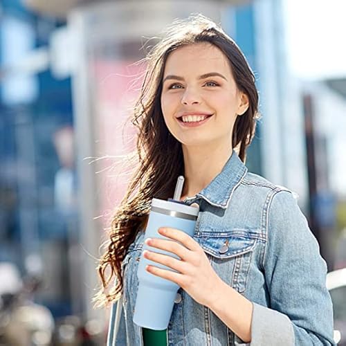 Raepperhan 6 Pack Reusable Replacement Straws For Stanley 40 Oz Adventure Tumbler, Plastic Straws With Cleaning Brush, Compatible With Stanley 40Oz Cup Water Jug (6* Plastic Straws For 40 Oz) #TOP4