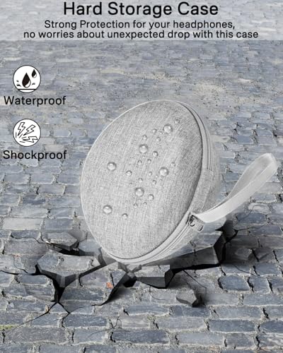 Image of Hard Travel Carrying Case Compatible with Skullcandy Crusher Over-Ear Headphones. (Case Only, Not Include The Device)-Gray(Gray Lining)