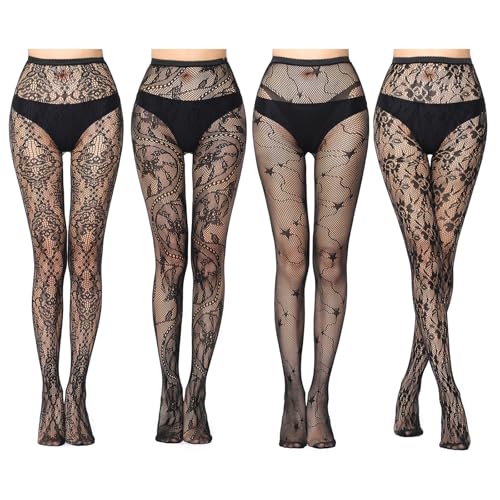BDSHUNBF 4 Pcs Collant Femme Grande Taille, Collant Transparent, Collants Femme en Microfibres, Résistants, Confortables, Extensibles, Bas Collant Femme Collant noir...